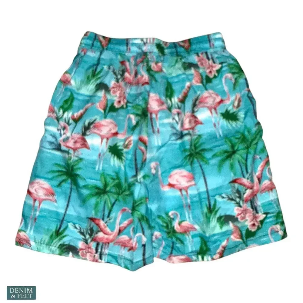 TUNEVUSE Boys Flamingo‎ 3pc Cabana Set Shirt Shorts Hat Beach Vacation NEW~NWT!!